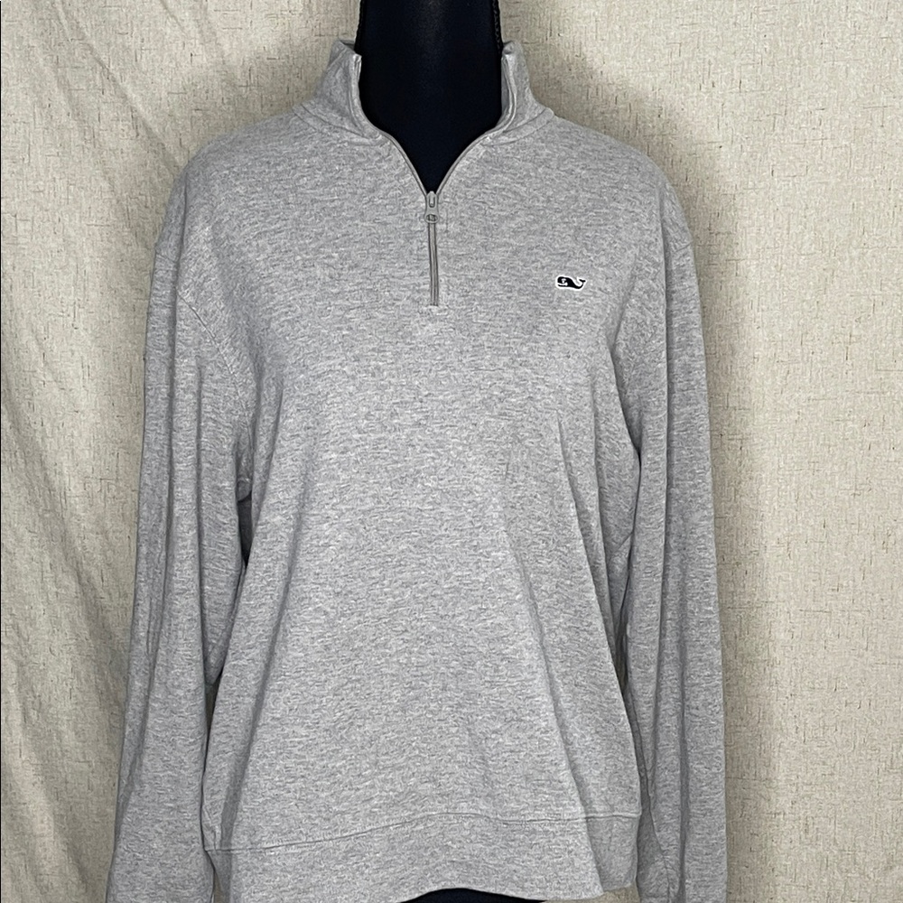 Vineyard Vines Light Gray Zip-Up Top